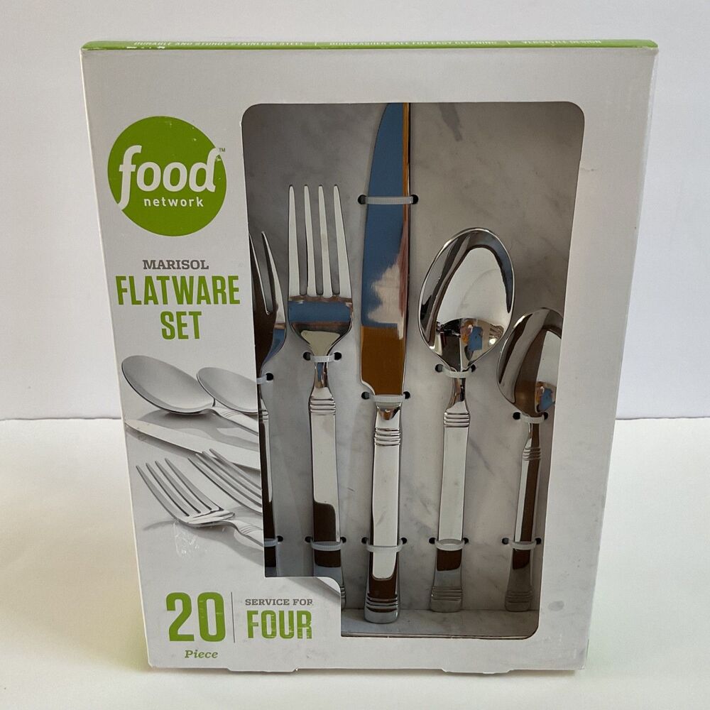 Food Network Marisol 20-pc. Stainless Flatware Set service for 4 Art Deco NEW